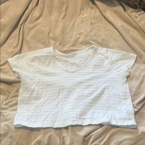 Madewell White Textured Crop Top